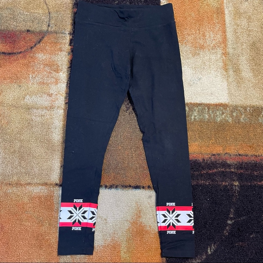 Pink Snowflake Yoga Pants